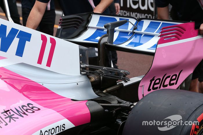 Detalle del ala trasera Force India VJM11