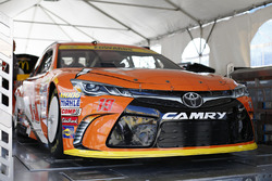 The car of Carl Edwards, Joe Gibbs Racing Toyota goes through inspection