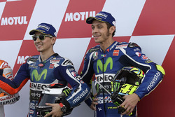 Le poleman Jorge Lorenzo, Yamaha Factory Racing, le troisième Valentino Rossi, Yamaha Factory Racing