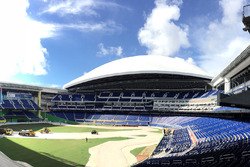 Aufbau der Strecke für das RoC 2017 im Marlins Park, dem Baseball-Stadion der Miami Marlins