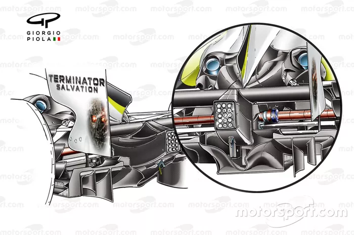 Brawn BGP 001 2009 Barcelona diffuser detail development