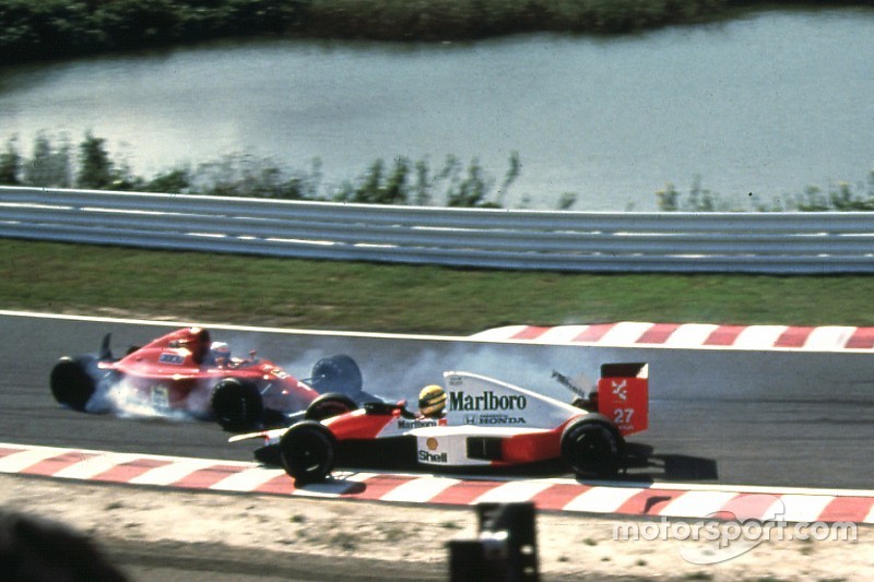 Alain Prost, Ferrari e Ayrton Senna, McLaren batem na primeira curva