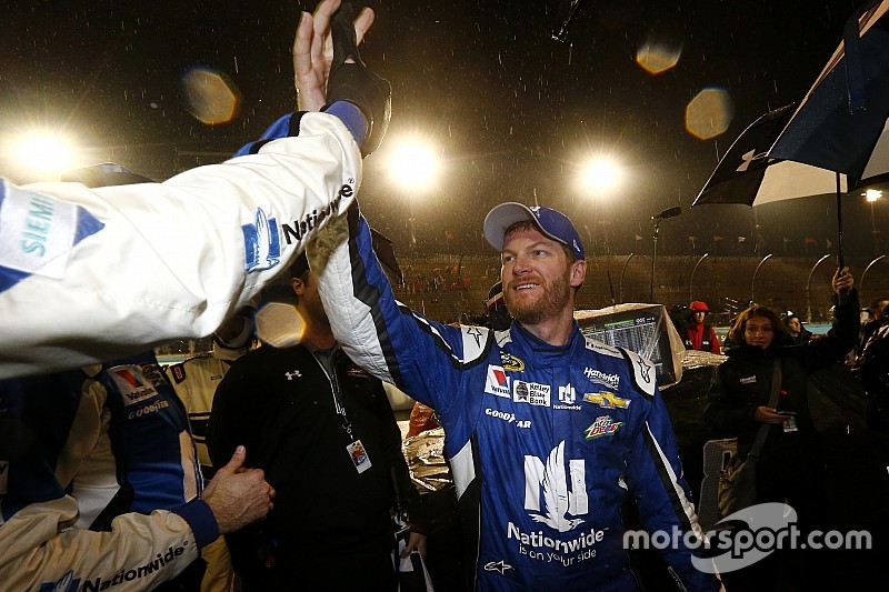Dale Earnhardt Jr. wins rain-shortened Cup race