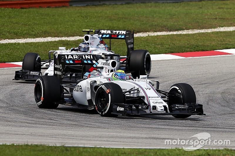 Felipe Massa, Williams FW37 leads team mate Valtteri Bottas, Williams FW37