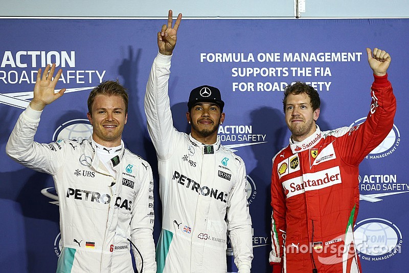 Polesitter Lewis Hamilton, Mercedes AMG F1 Team, second place Nico Rosberg, Mercedes AMG F1 Team, th