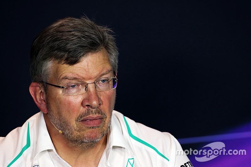 Ross Brawn, chefe da equipe Mercedes AMG F1 na coletiva da FIA