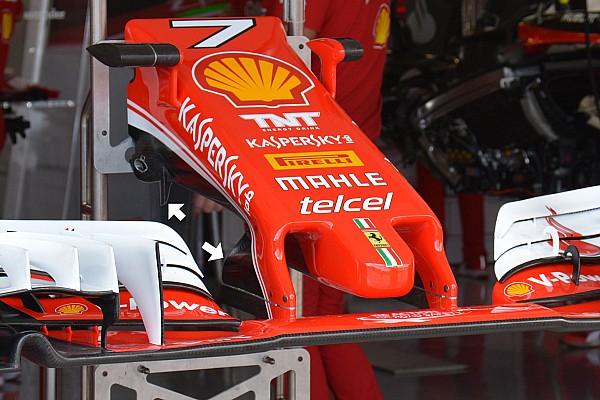 T&eacute;cnica: soportes del ala delantero del Ferrari SF16-H en Jap&oacute;n