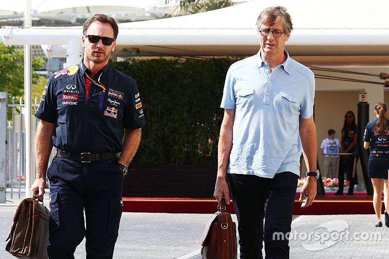 (I a D): Christian Horner, director del Red Bull Racing Team Principal con Mario Illien, cofundador de Ilmor Engineering