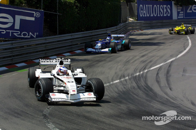 Olivier Panis, BAR 003; Kimi Räikkönen, Sauber C20; Heinz-Harald Frentzen, Jordan EJ11