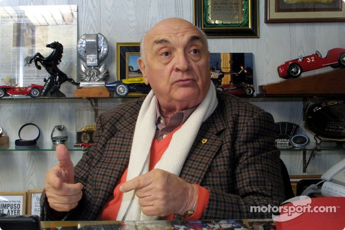 José Froilán González hablando de su primera victoria en la Fórmula 1 en el Gran Premio Británico de 1951, también la primera victoria en el Campeonato Mundial para Ferrari