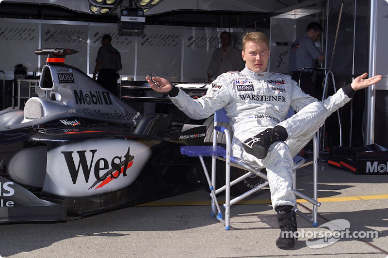 Mika Hakkinen waiting for the party to begin