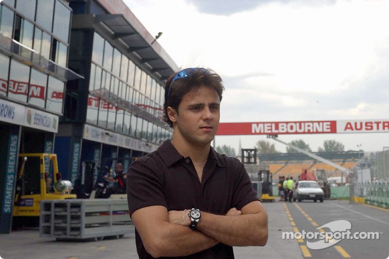 Felipe Massa in pitlane of Melbourne's Albert Park circuit