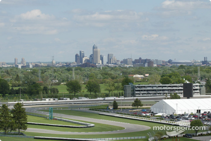 The city of Indianapolis shot from the Indianapolis Motor Speedway