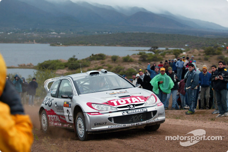 Marcus Grönholm, lors du Rallye d'Argentine 2002