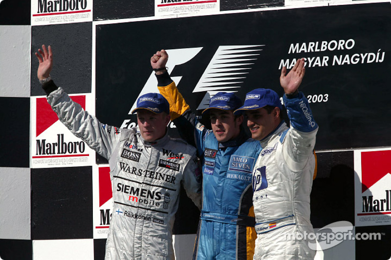 Los nueve podios de Montoya con el FW25 en 2003