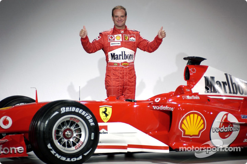 Rubens Barrichello with the new Ferrari F2004