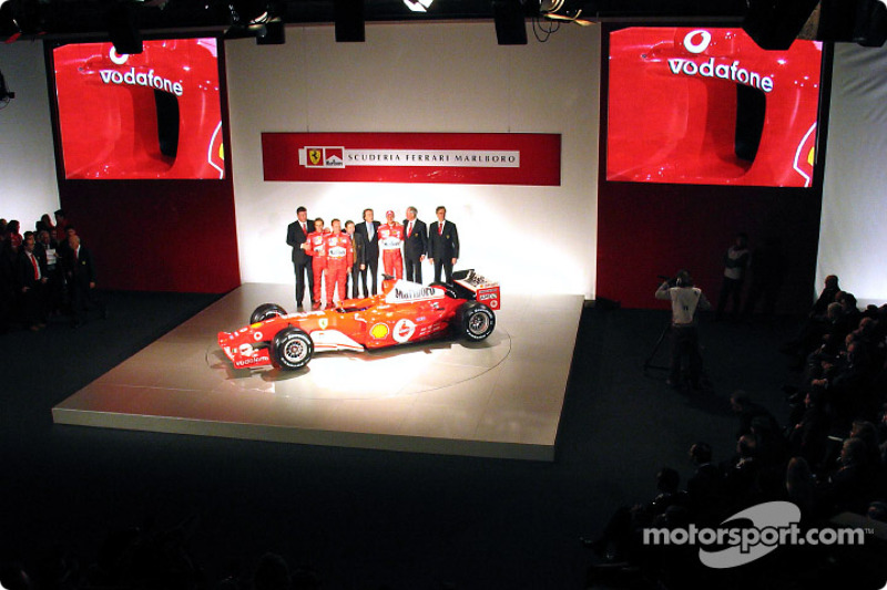 Ross Brawn, Luca Badoer, Rubens Barrichello, Jean Todt, Luca di Montezemelo, Michael Schumacher, Ror