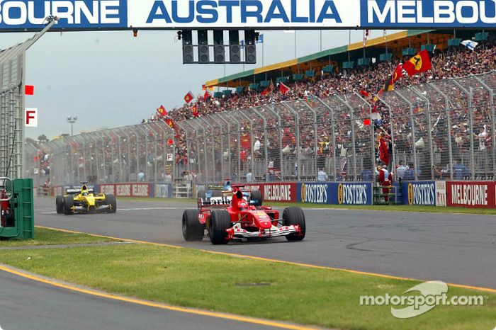 Michael Schumacher celebra el triunfo