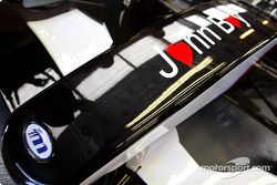 Un hommage sur la Minardi au directeur sportif John Walton, décédé vendredi soir d'une crise cardiaque