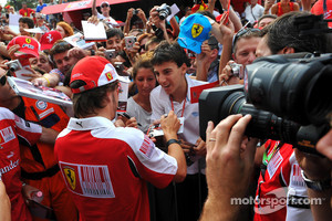 Ferrari fans with Fernando Alonso at Monza, 2010