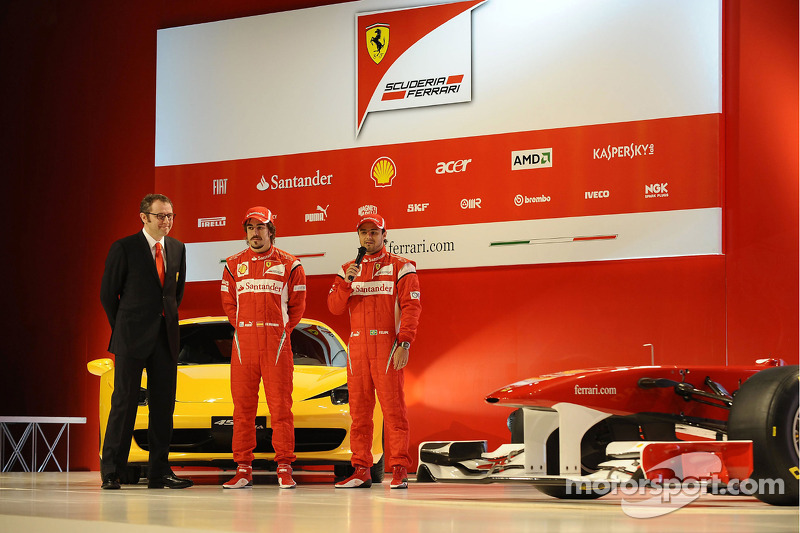 Stefano Domenicali, Ferrari-Präsident; Fernando Alonso und Felipe Massa, Scuderia Ferrari