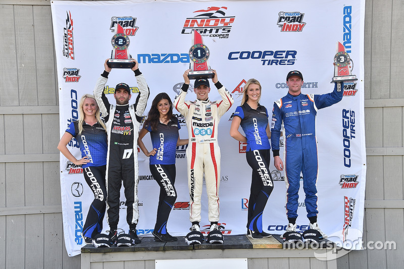 Podio: ganador de la carrera Santiago Urrutia, Schmidt Peterson Motorsports, segundo lugar André Negrao, Schmidt Peterson Motorsports, tercer lugar Dean Stoneman, Andretti Autosport
