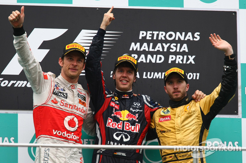 2011 : 1. Sebastian Vettel, 2. Jenson Button, 3. Nick Heidfeld