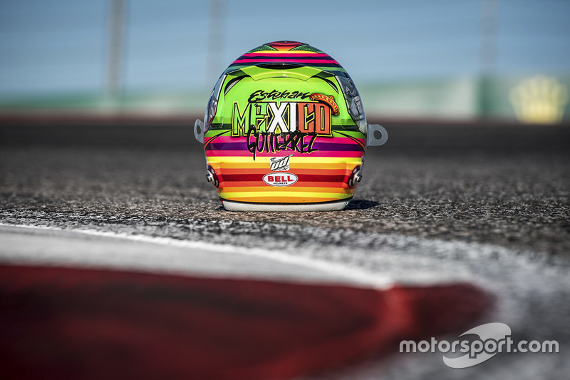 Helm pembalap Haas F1, Esteban Gutierrez, edisi spesial GP Meksiko