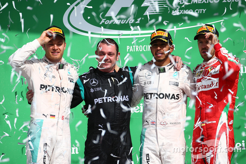 1. Lewis Hamilton, 2. Nico Rosberg, 3. Daniel Ricciardo
