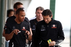 Lewis Hamilton, McLaren Mercedes with Pedro De La Rosa