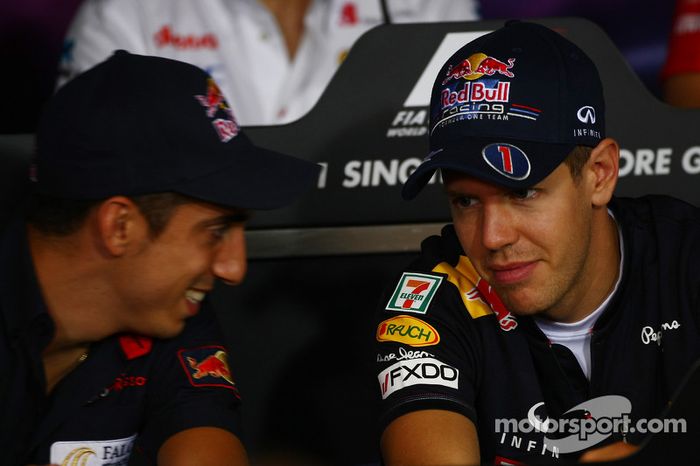 Sebastien Buemi, Scuderia Toro Rosso y Sebastian Vettel, Red Bull Racing