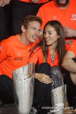 Jenson Button, McLaren Mercedes and Jessica Michibata girlfriend of Jenson Button