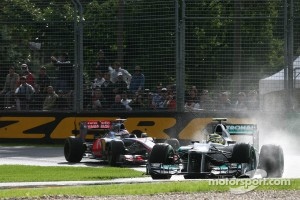 Nico Rosberg, Mercedes GP leads Jenson Button, McLaren Mercedes