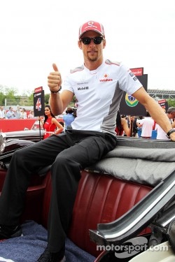 Jenson Button, McLaren on the drivers parade