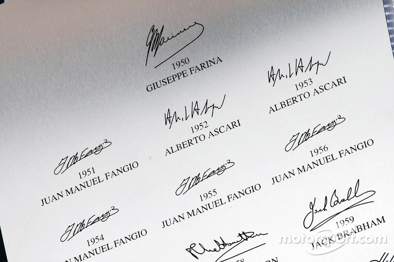 Signatures of early F1 World Champions