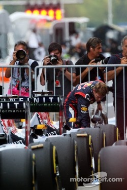 Pole winner Sebastian Vettel, Red Bull Racing