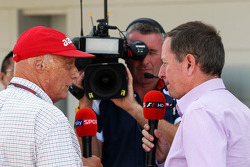 Niki Lauda, with Martin Brundle, Sky Sports Commentator