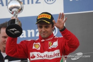 Felipe Massa, Ferrari celebrates his second position on the podium