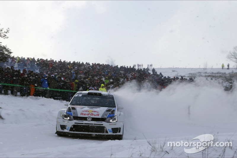 Sébastien Ogier, con el Volkswagen Polo WRC en el Rally de Montecarlo 2013