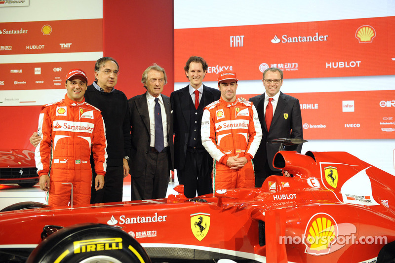 Felipe Massa, Sergio Marchionne, Luca di Montezemolo, John Elkann, Fernando Alonso ve Stefano Domeni