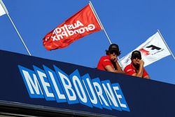 Fans above the Melbourne sign