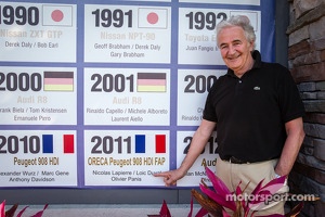 ORECA boss Hugues de Chaunac commemorates his win in 2011 at the Sebring International Raceway wall of champions