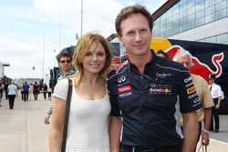 Geri Halliwell, cantante, con Christian Horner, Red Bull Racing Team