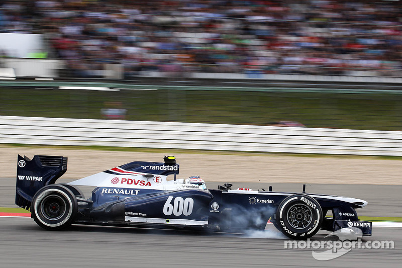 Valtteri Bottas, Williams FW35 locks up under braking