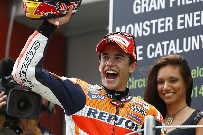 Podium: 1. Marc Márquez, 2. Valentino Rossi, 3. Dani Pedrosa