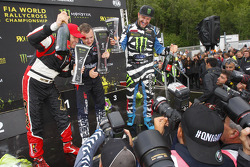 Winnaar Reinis Nitiss, tweede plaats Petter Solberg, derde plaats Ken Block