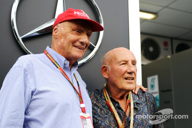 Niki Lauda, Mercedes Non-Executive Chairman with Stirling Moss