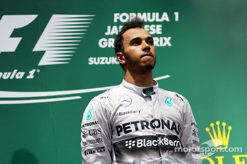 Podium: Sieger Lewis Hamilton