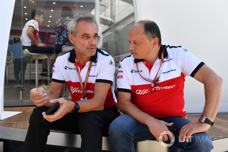 Beat Zehnder, manager de Sauber et Frederic Vasseur, directeur de Sauber