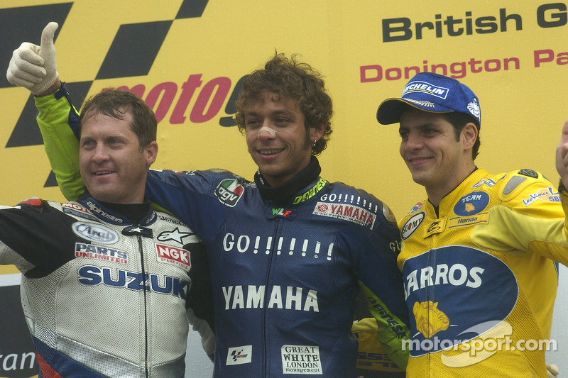 2005: 1. Valentino Rossi, 2. Kenny Roberts Jr., 3. Alex Barros